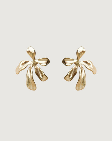 FLOWER STUD EARRINGS GOLD - STUDIO JO STORE